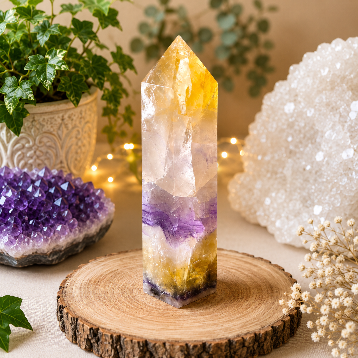 Yellow Fluorite Freestanding Tower – 6"
