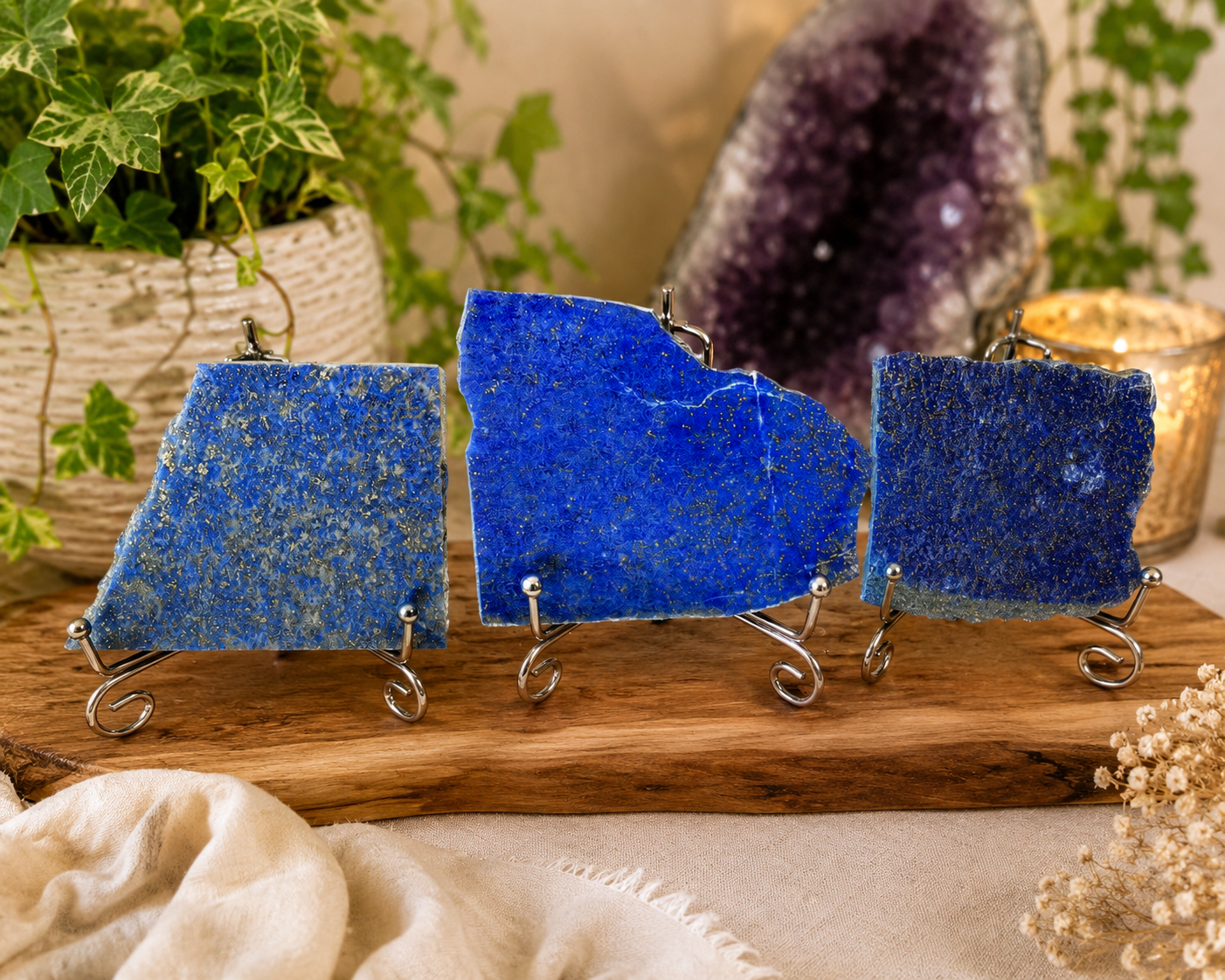 Lapis Lazuli Display Slab with Stand