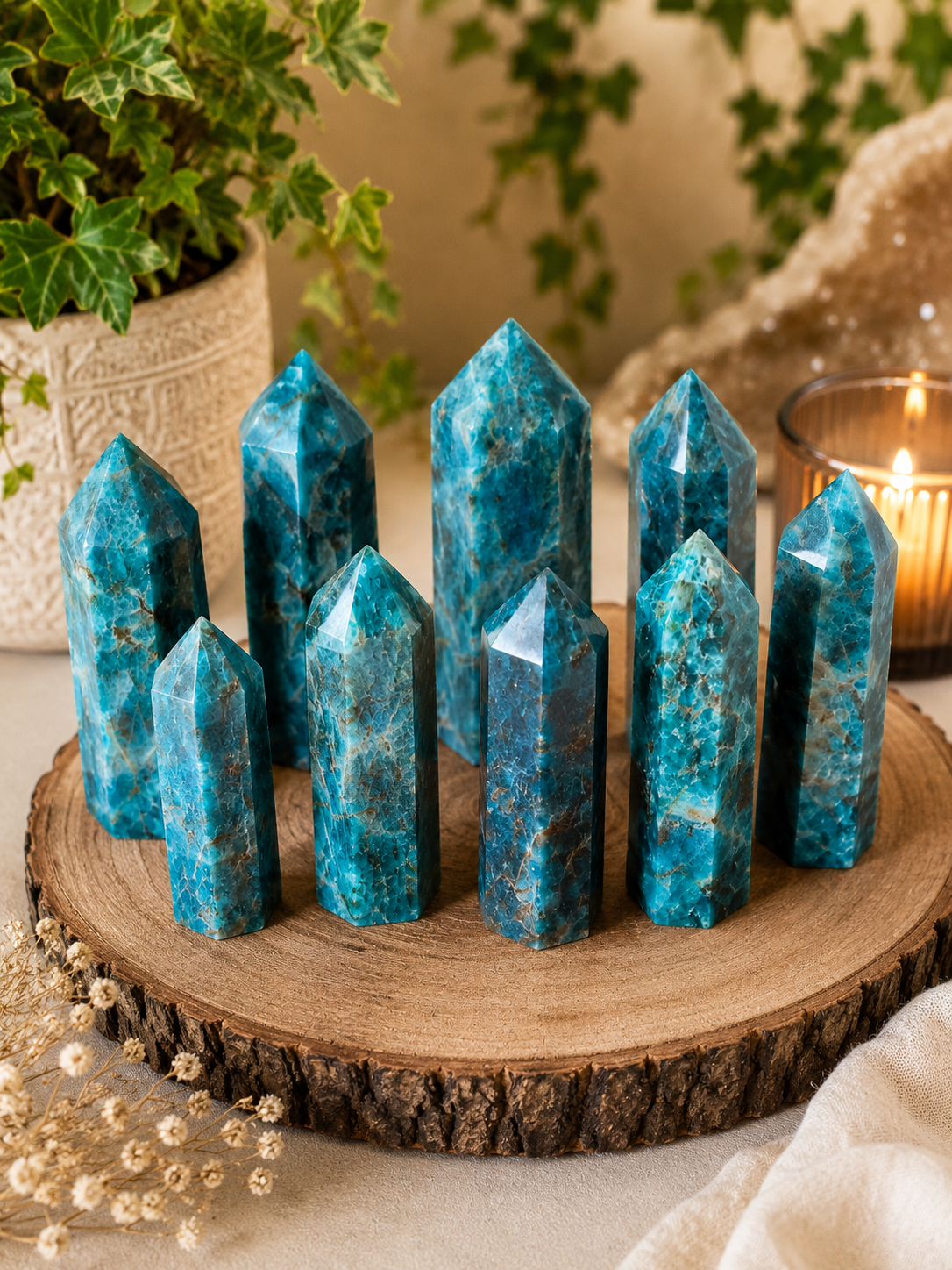 Blue Apatite Tower – Intuitively Chosen