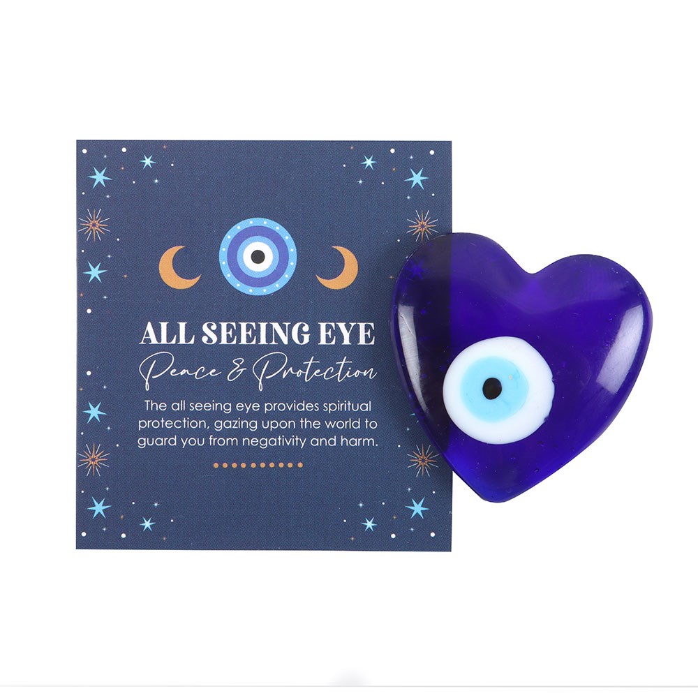 All Seeing Eye Glass Heart Charm – Peace & Protection