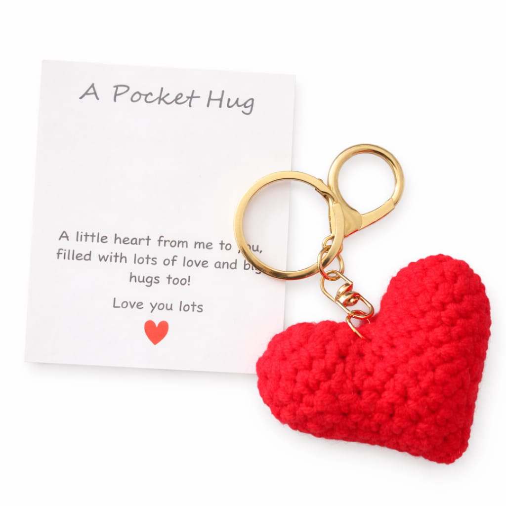Pocket Hug Keychain - Small Crochet Heart Gift