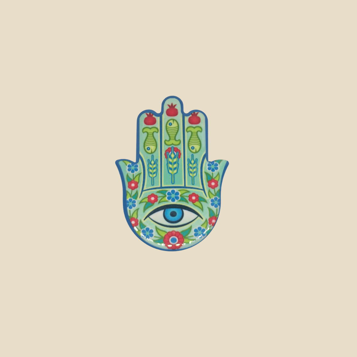 Hand of Hamsa Ceramic Fridge Magnets