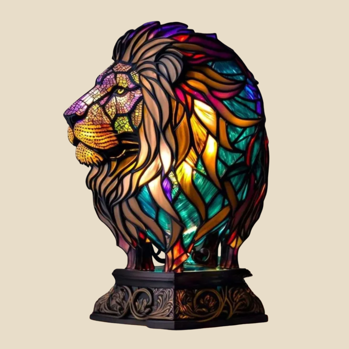 Spirit Animal Lamp - USB powered Stained Glass Effect