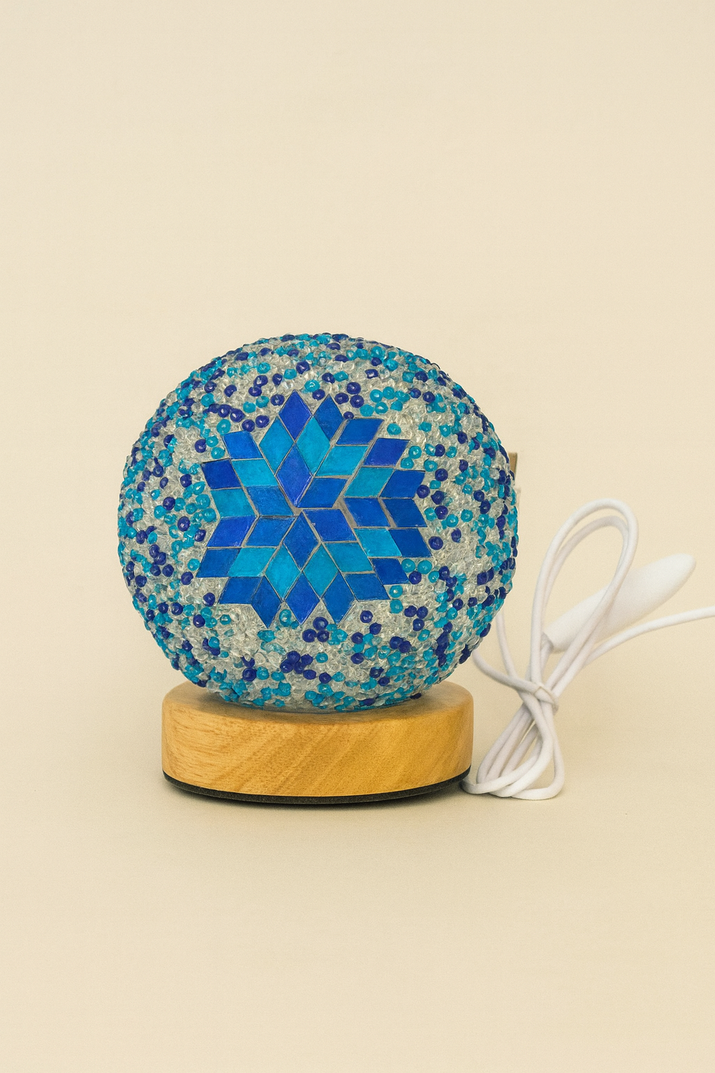 Blue Bohemian Mosaic LED Lamp - Calm, Light & Balance