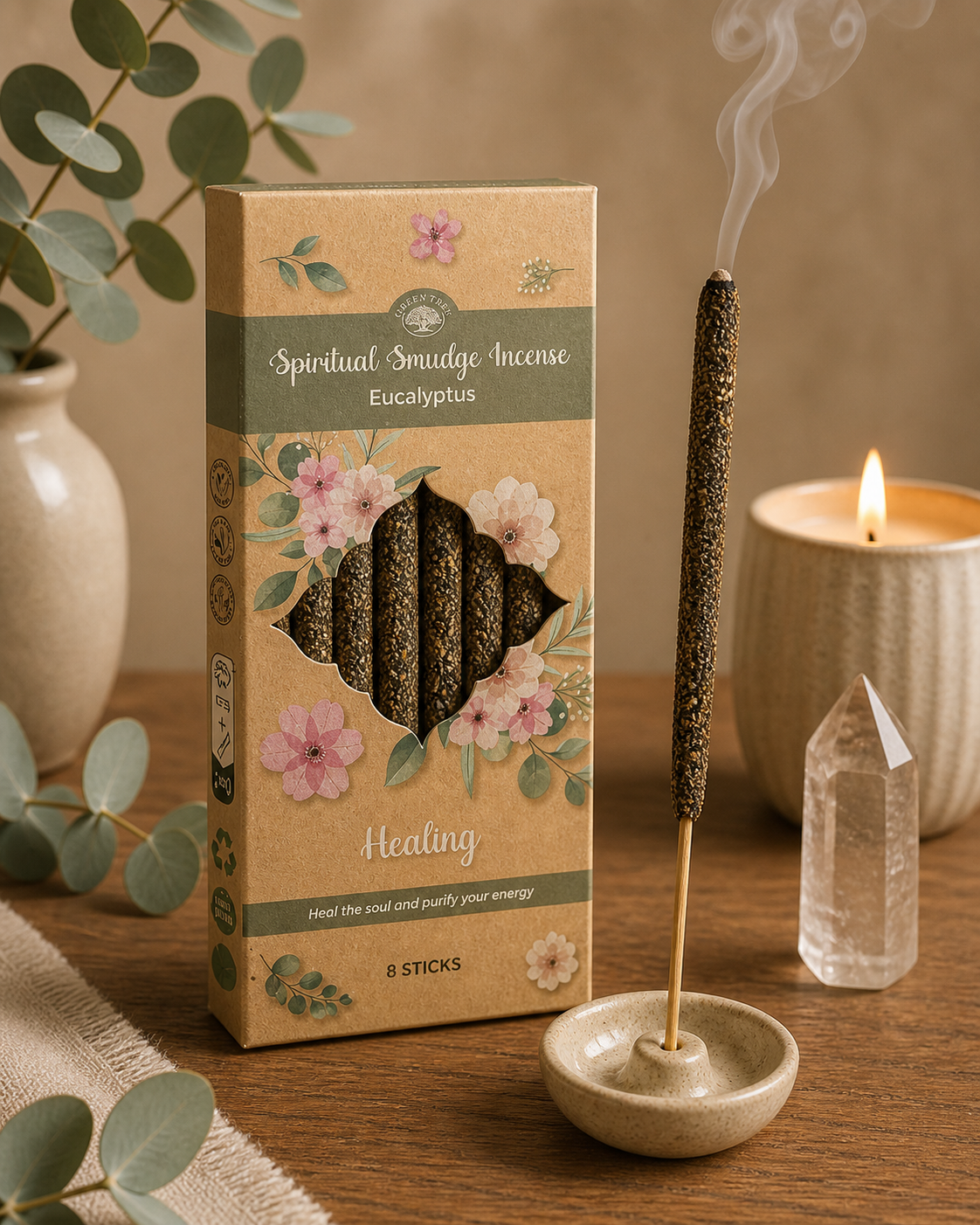 Eucalyptus Healing Spiritual Smudge Incense Sticks