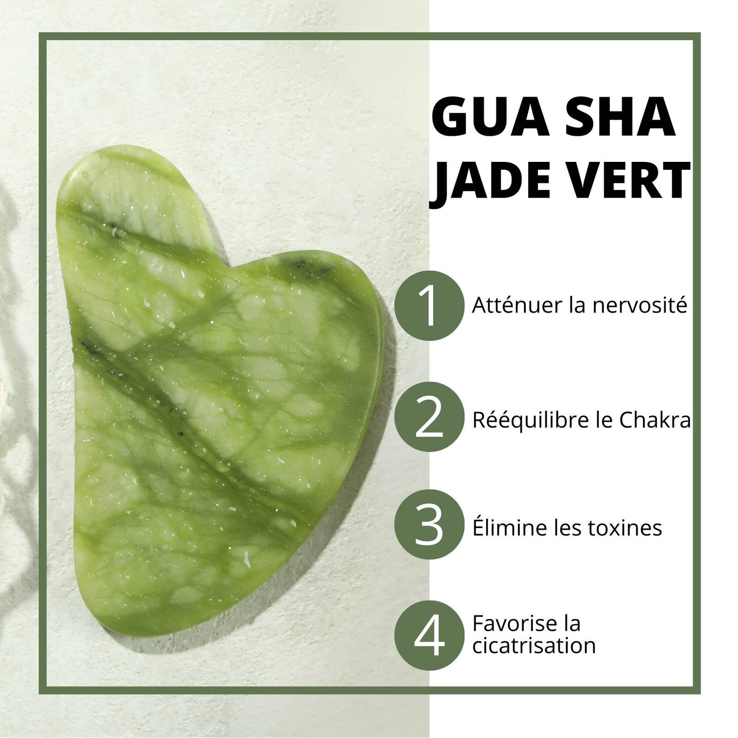 Gua sha beauty accessory | Green Jade Stone