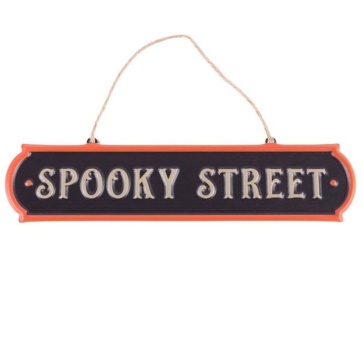 Spooky Street Hanging Metal Sign