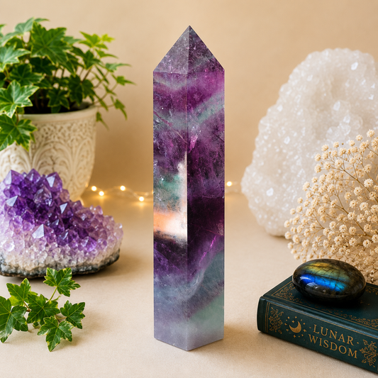 Rainbow Fluorite Tower – 6"