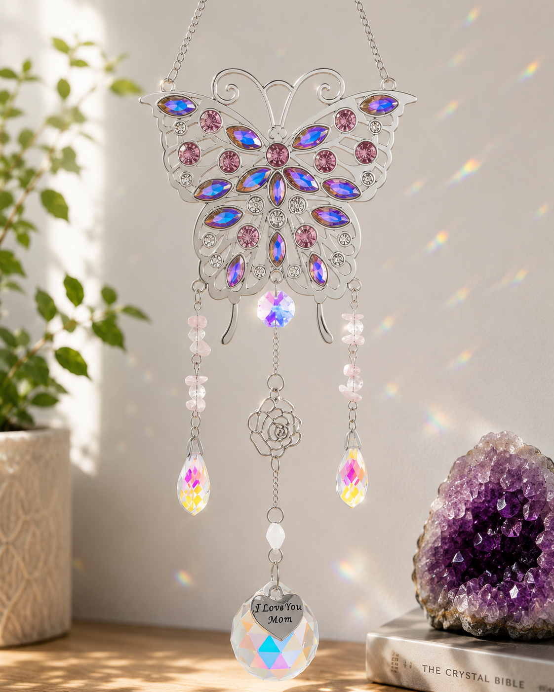 Butterfly Crystal Suncatcher – Gold or Silver