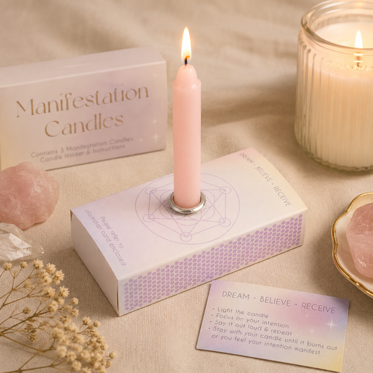 3 Manifestation Spell Candles in a Box