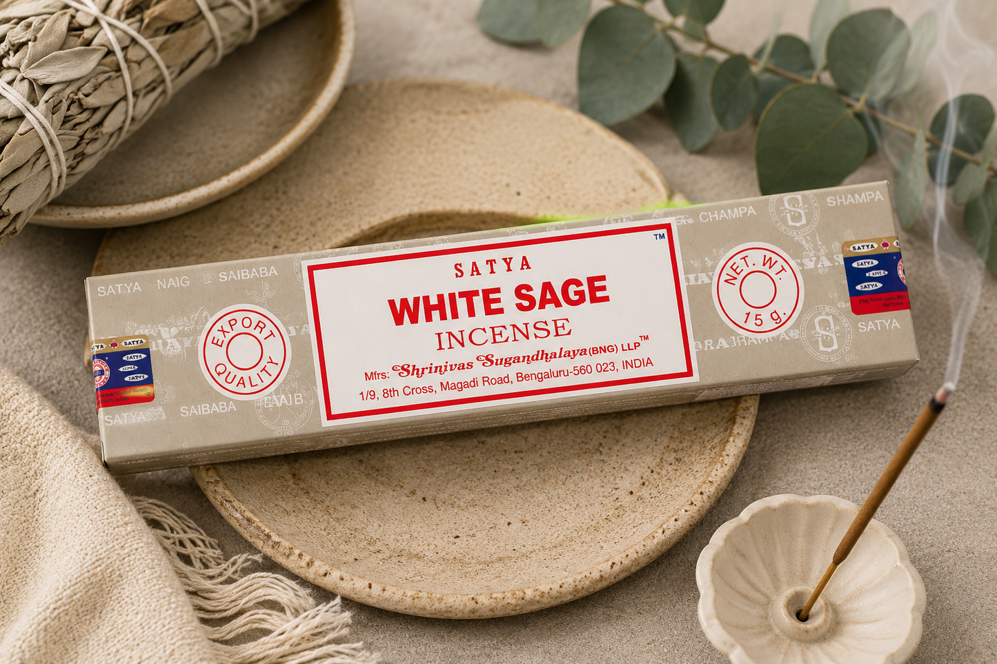 White Sage Incense by Satya - Perfect for Peace, Meditation & balance