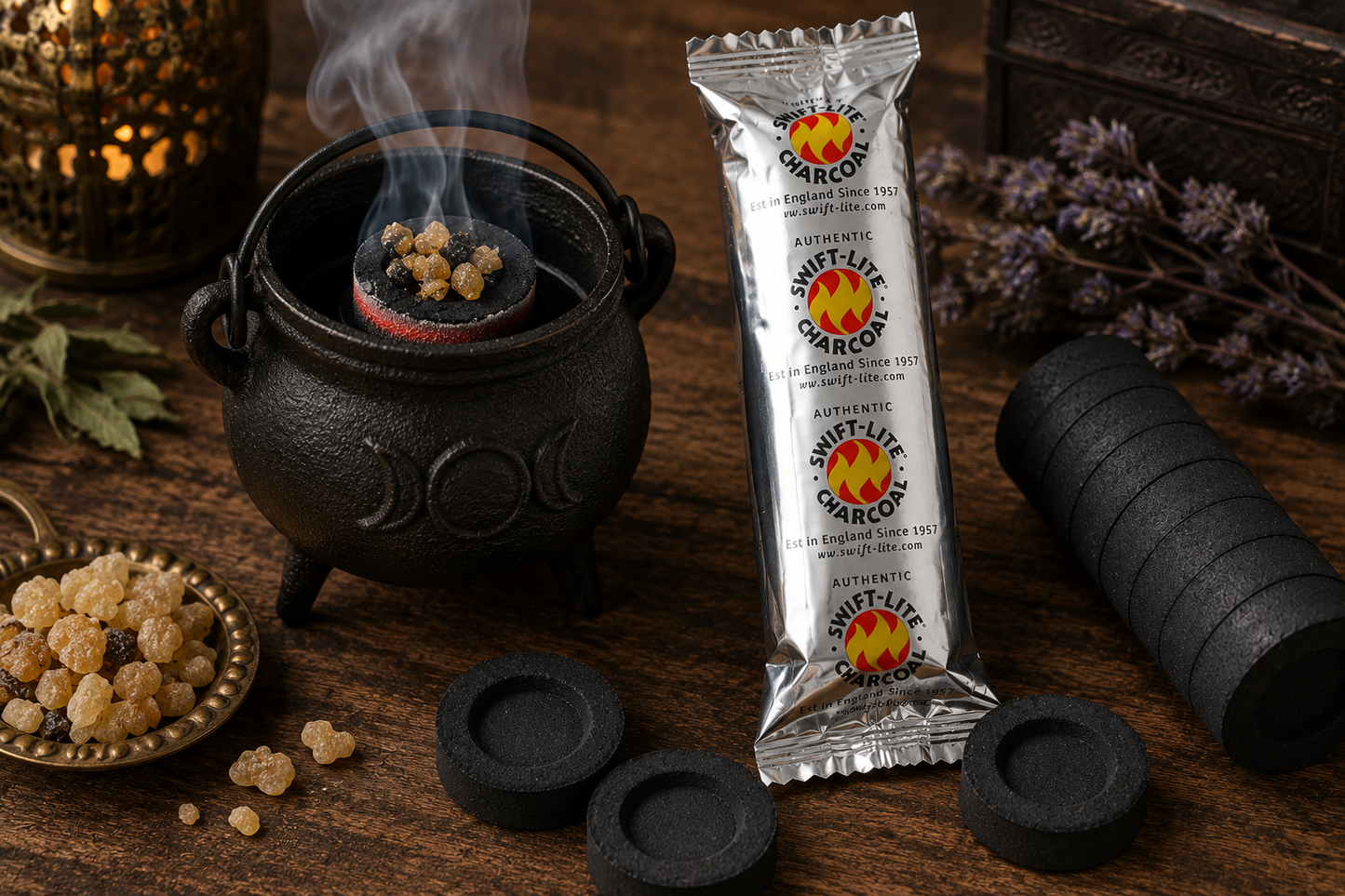 10 Quick - Light Charcoal Discs | Perfect for burning resins and herbs