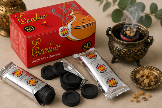 10 Quick - Light Charcoal Discs | Perfect for burning resins and herbs