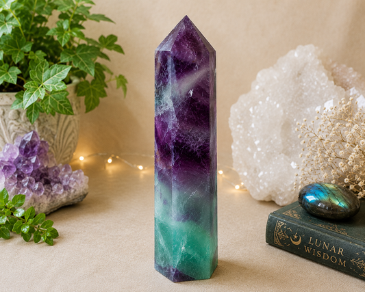 Rainbow Flourite Tower 7.3"