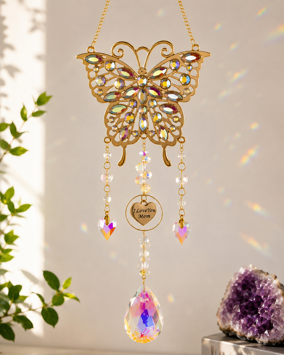 Butterfly Crystal Suncatcher – Gold or Silver