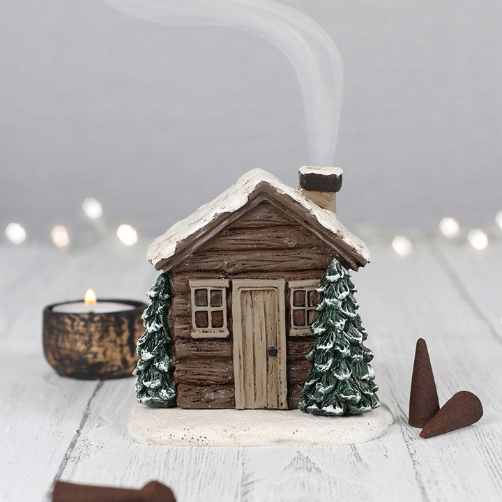 Winter Log Cabin Incense Burner
