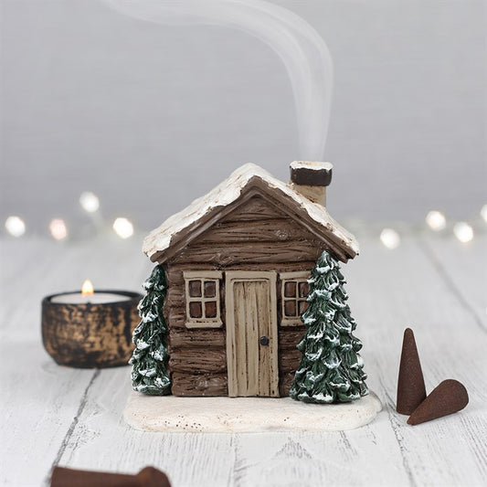 Winter Log Cabin Incense Burner