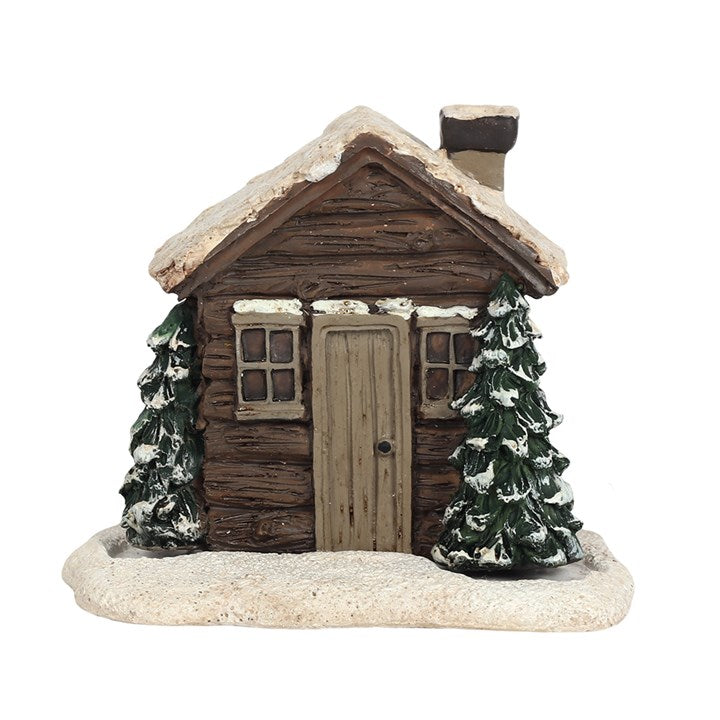 Winter Log Cabin Incense Burner