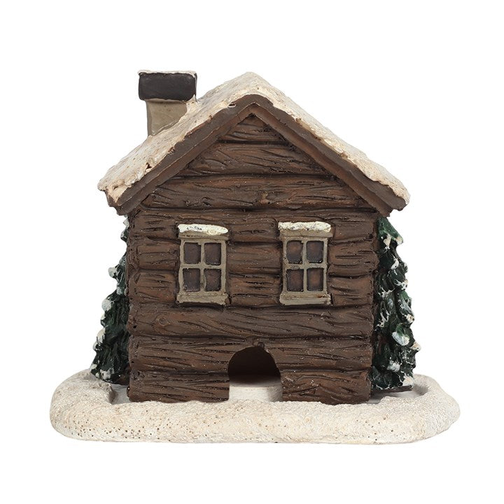 Winter Log Cabin Incense Burner