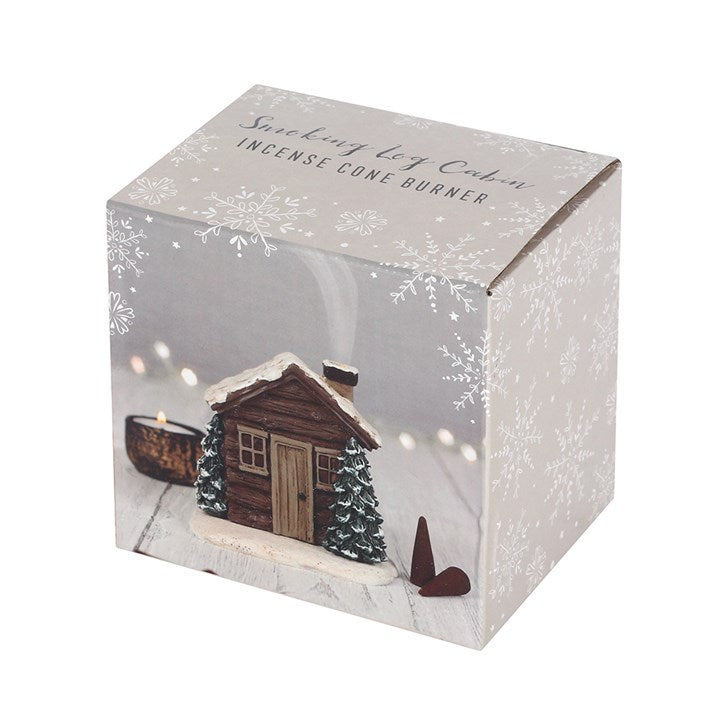 Winter Log Cabin Incense Burner