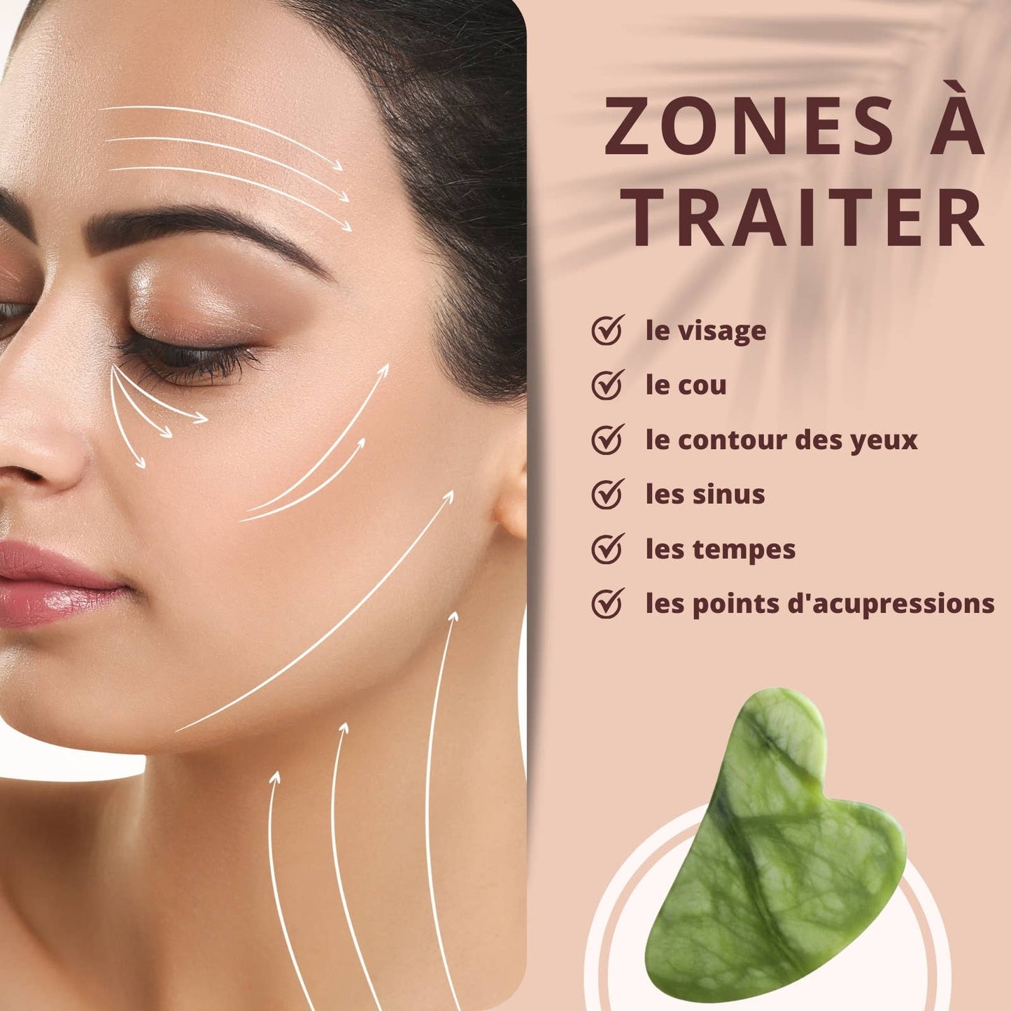 Gua sha beauty accessory | Green Jade Stone