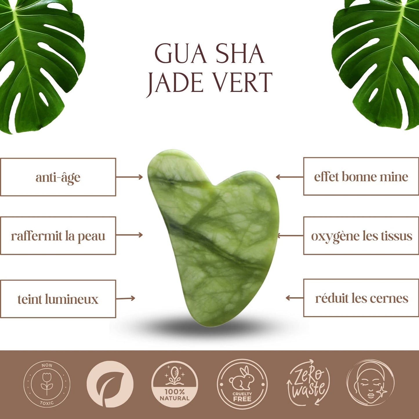 Gua sha beauty accessory | Green Jade Stone