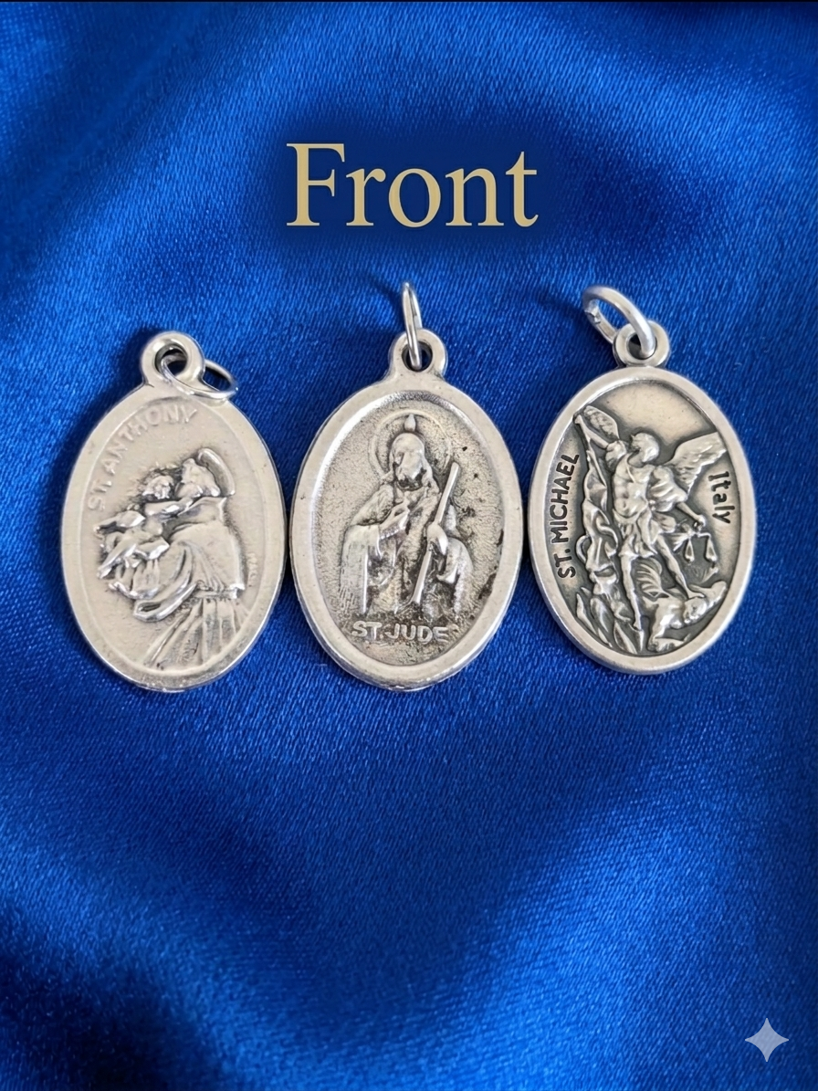 Italian-Made Double-Sided Catholic Holy Medals.