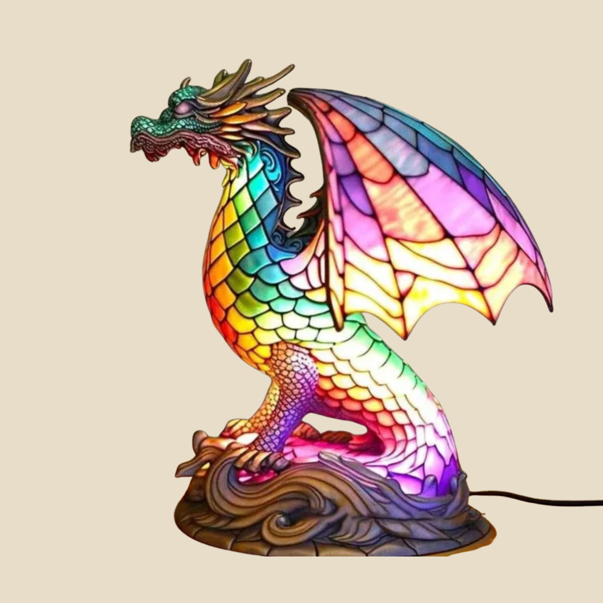 Spirit Animal Lamp - USB powered Stained Glass Effect