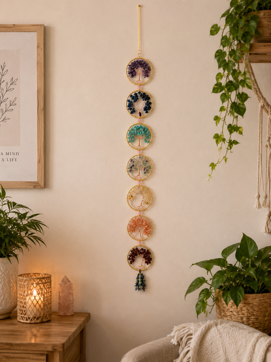 Seven Crystal Tree Wall Hanging