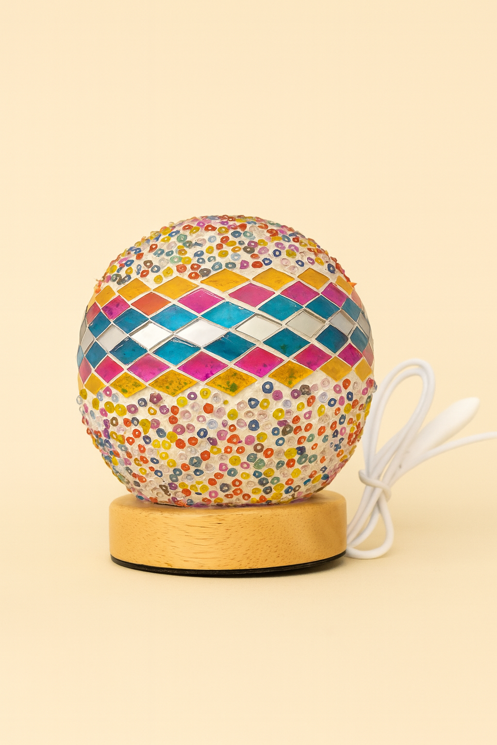Multicolour Bohemian Mosaic LED Lamp – Joy, Light & Energy