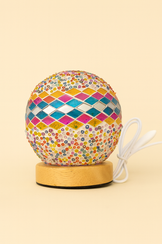 Multicolour Bohemian Mosaic LED Lamp – Joy, Light & Energy