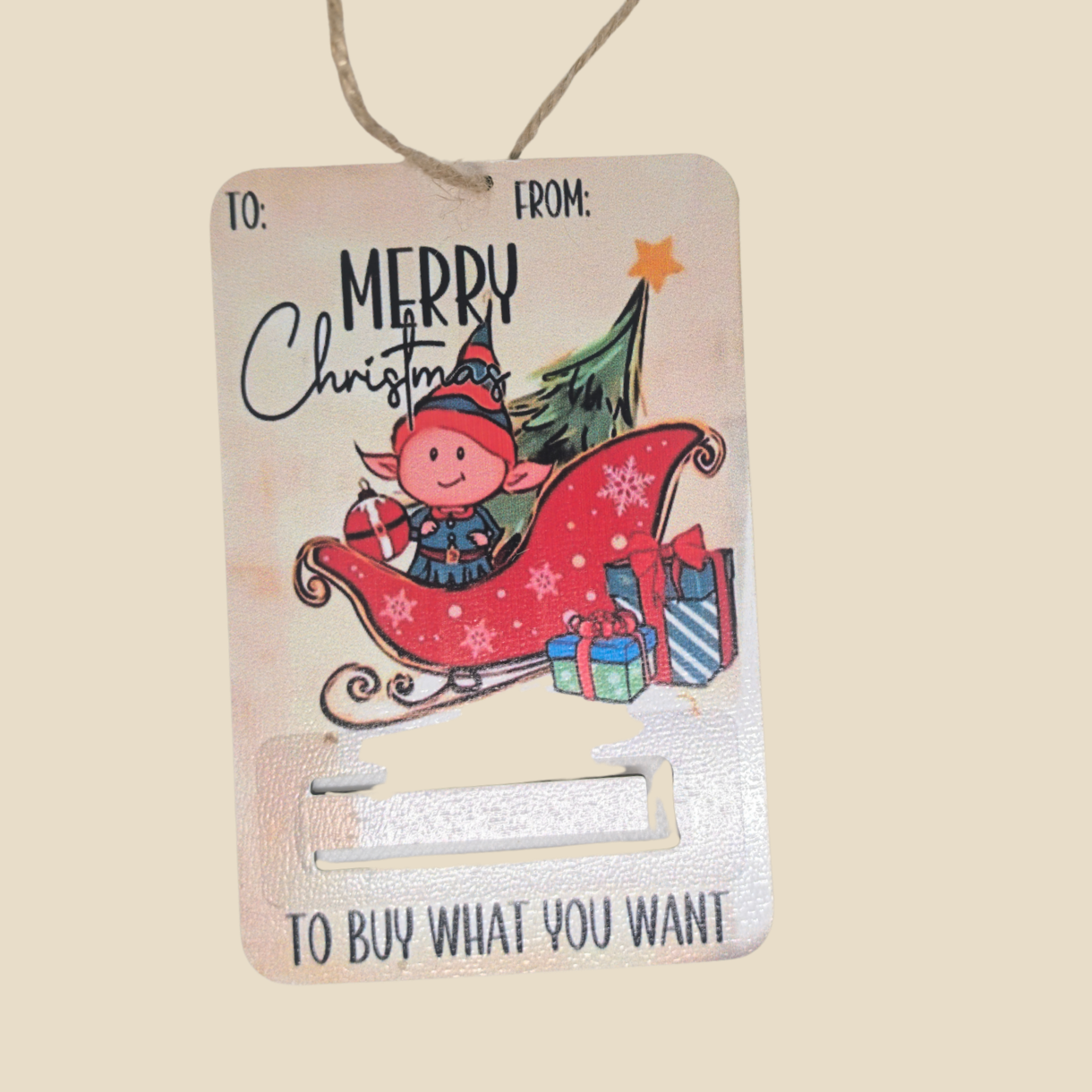 Christmas Gift Card & Money Holder – Elf Design