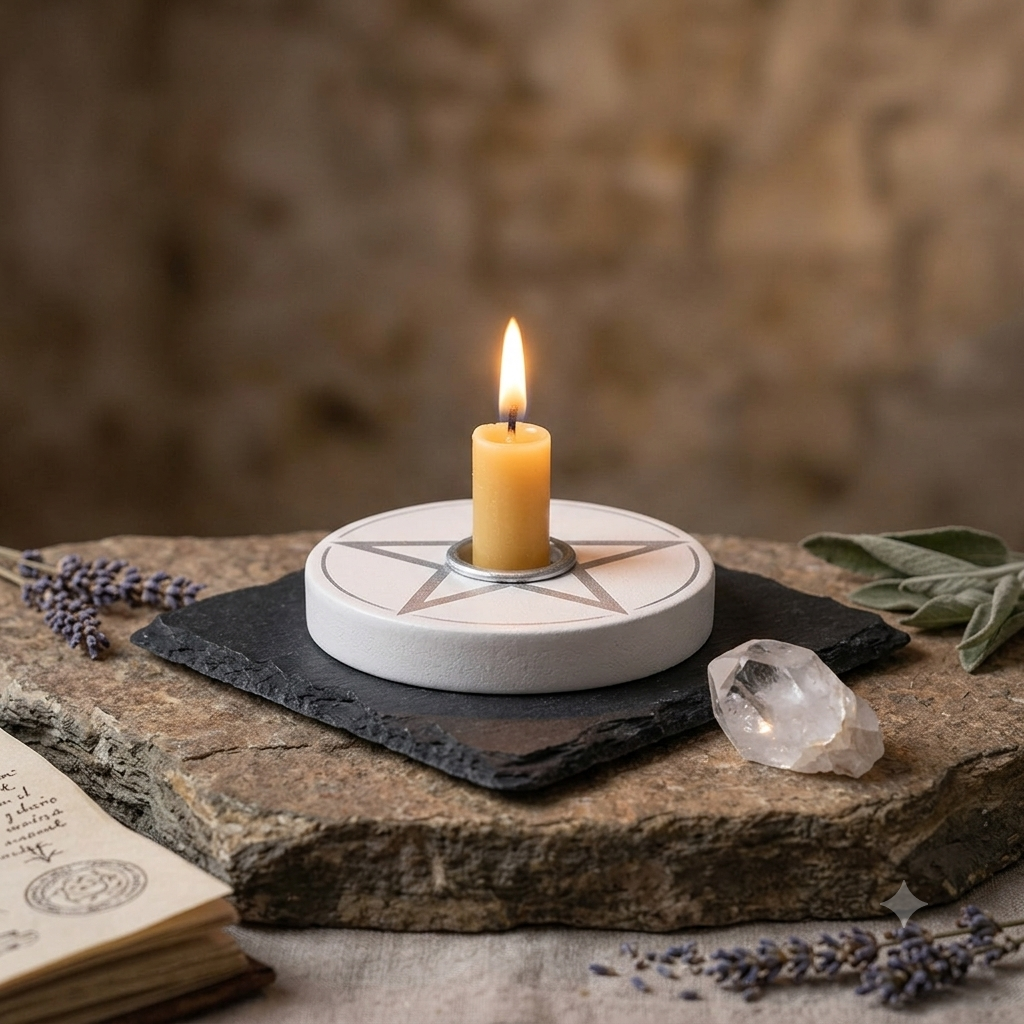 Mixed White and Natural Spell Candle Holders