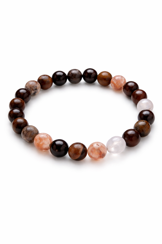 Red Tiger’s Eye, Fire Quartz & Clear Quartz Bracelet