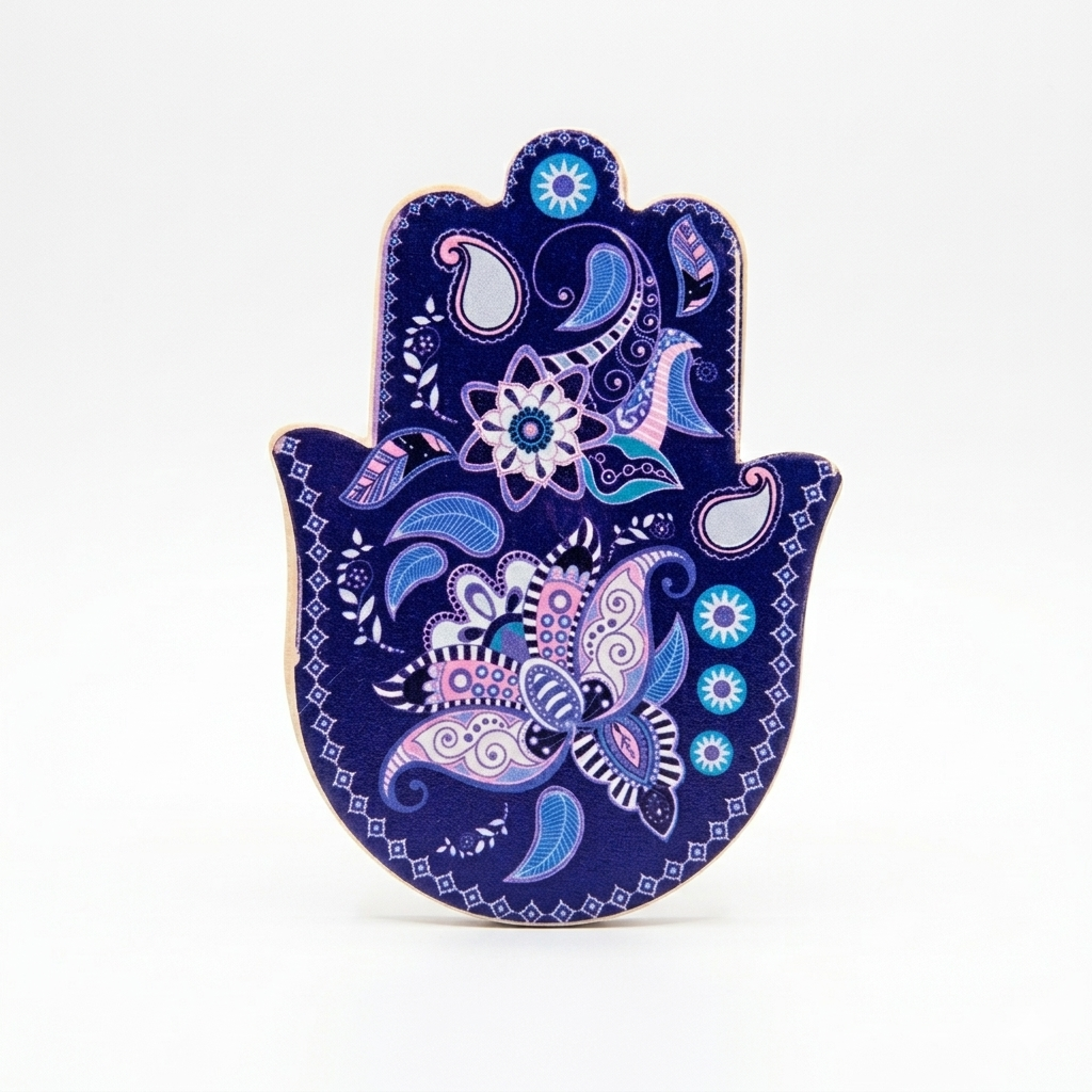 Sacred Hamsa Mandala Altar Base | Protection & Crystal Display