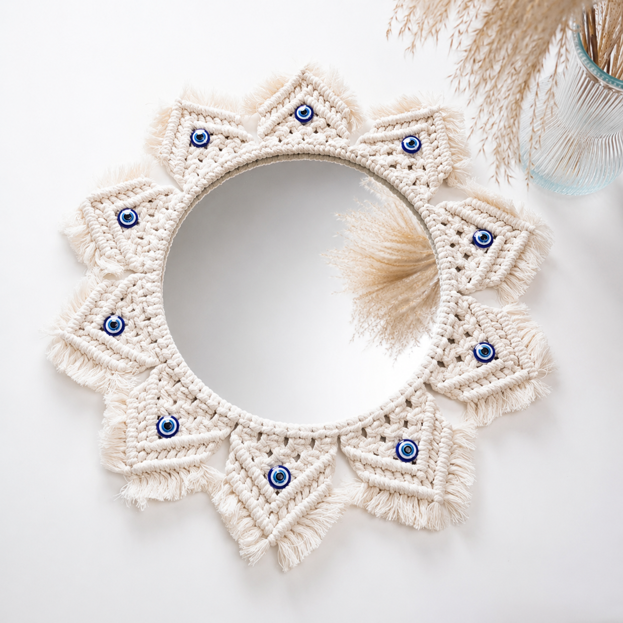 Evil Eye Macramé Mirror