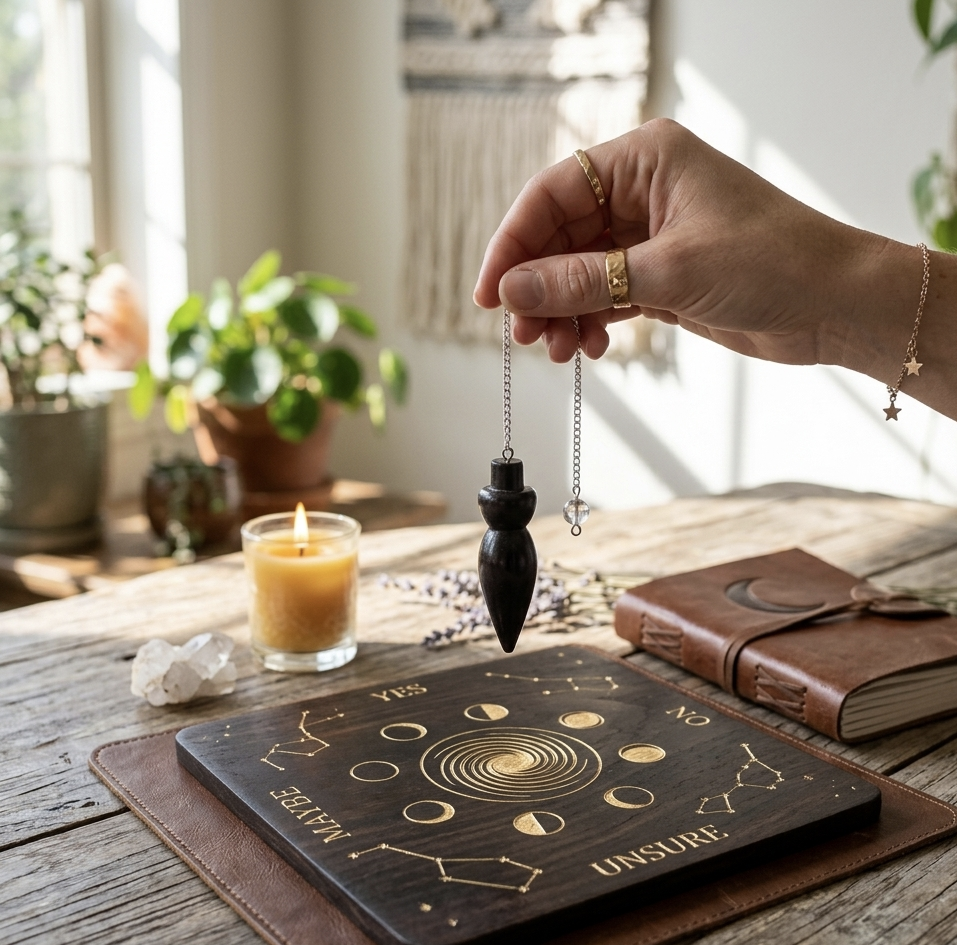Natural Dark Wood Pendulum